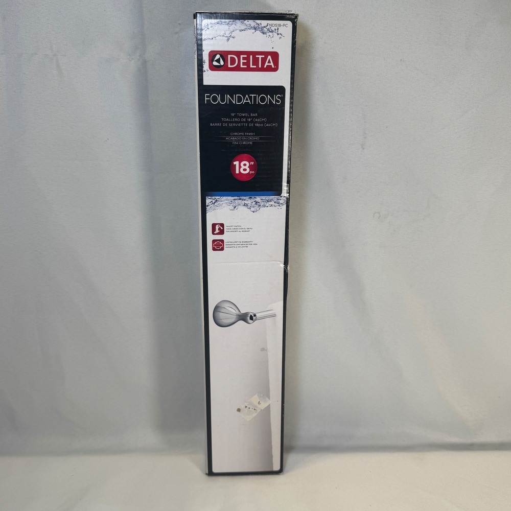 Delta Foundations 18 Inch Towel Bar Chrome Finish FNDS18-PC New